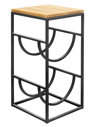 Подставка для 2 бутылок, со столиком из дуба, черная