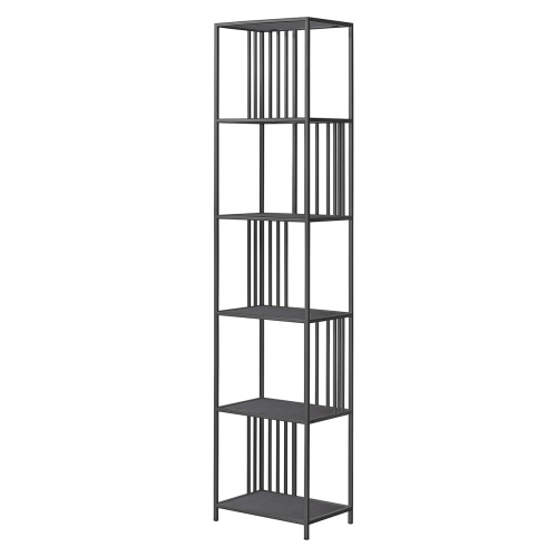 Стеллаж SOHO MINI, черный, ЛДСП Бетон темный, 45*30*195 фото 10