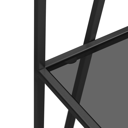 Стеллаж OSLO, черный, тонированное стекло, 100*33*171 фото 12