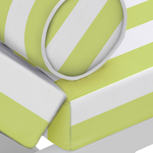 Шезлонг AMALFI, каркас алюминий цвет белый, подушки ткань водонепр. Green Stripes фото 9