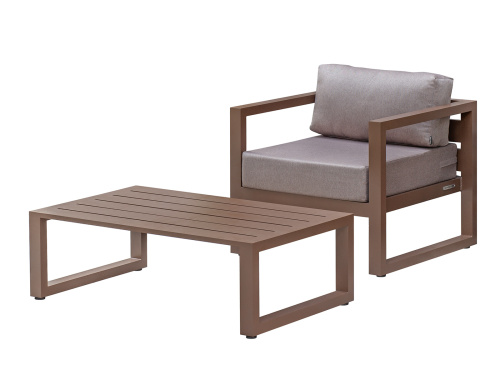 Набор садовой мебели CAPRI / 2 предмета: кресло, столик / коричневый (S1A) фото 19