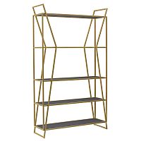 Стеллаж OSLO, золотой, ЛДСП Бетон темный