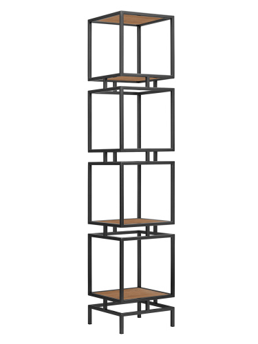 Стеллаж CUBIC-4, черный, ЛДСП Робиния, 40*40*196,5 фото 6