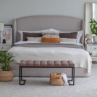 Банкетка OMEGA, черная, Mocco, каретная стяжка, 110*40*45