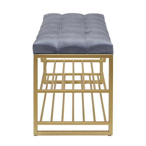 Обувница GARDA PLUS, золотая, Mouse Grey, каретная стяжка, 85*40*52 фото 5