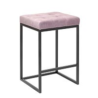 Стул полубарный SOHO, черный, Dusty Pink