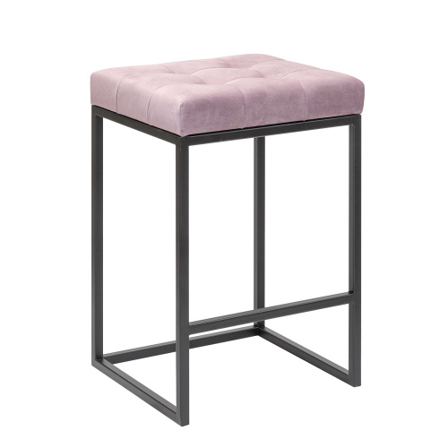 Стул полубарный SOHO, черный, Dusty Pink