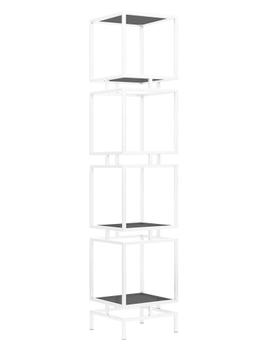 Стеллаж CUBIC-4, белый, тонированное стекло, 40*40*196,5 фото 4