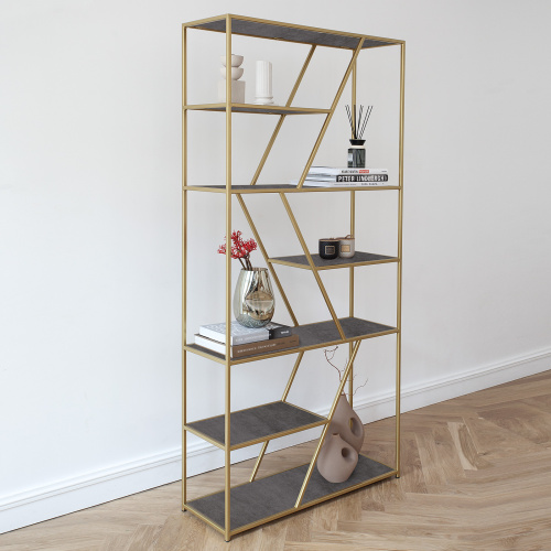 Стеллаж ARNETTA, золотой, керамика антрацит фото 2