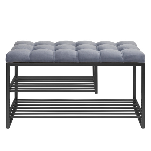 Обувница GARDA PLUS, черная, Light Blue, каретная стяжка, 85*40*52 фото 4