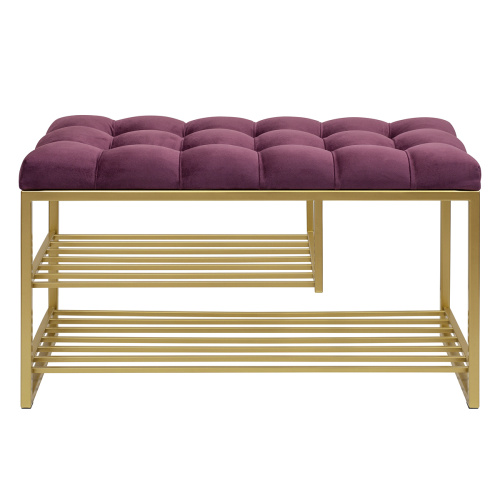 Обувница GARDA PLUS, золотая, Marsala, каретная стяжка, 85*40*52 фото 4