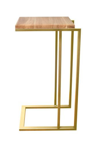 Столик кофейный приставной, золотой фото 2