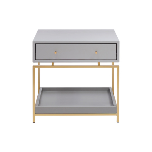 Тумба прикроватная KARIN, золотой, МДФ Mouse Gray фото 4