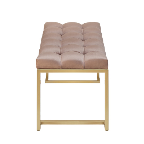 Банкетка OMEGA MINI, золотая, Mocco, каретная стяжка, 85*40*45 фото 9