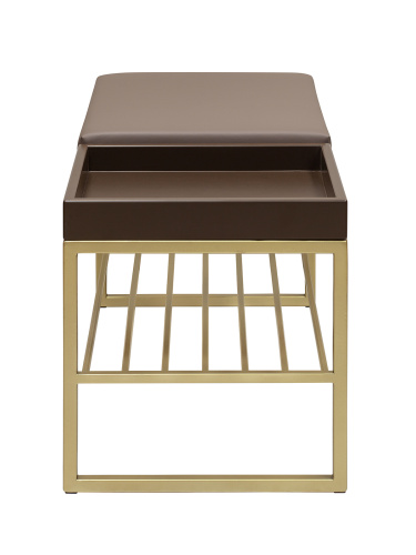 Банкетка RUBY BOX, золотая, экокожа UMBRA, BrownBox, 850х400х450 фото 3