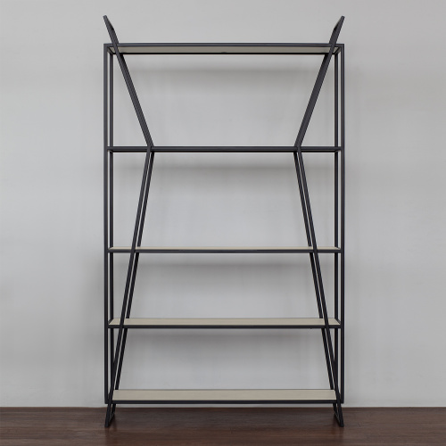 Стеллаж OSLO, черный, керамика Ivory, 100*33*171 фото 6