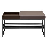 Банкетка RUBY BOX, черная, экокожа UMBRA, BrownBox, 85*40*45