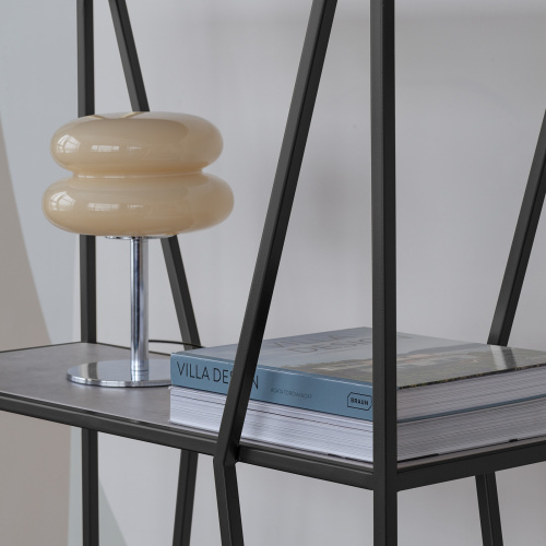 Стеллаж OSLO MINI, черный, ЛДСП Бетон светлый, 80*33*171 фото 4