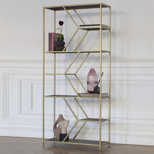 Стеллаж MALTA MINI, золотой, керамика Antracite фото 4