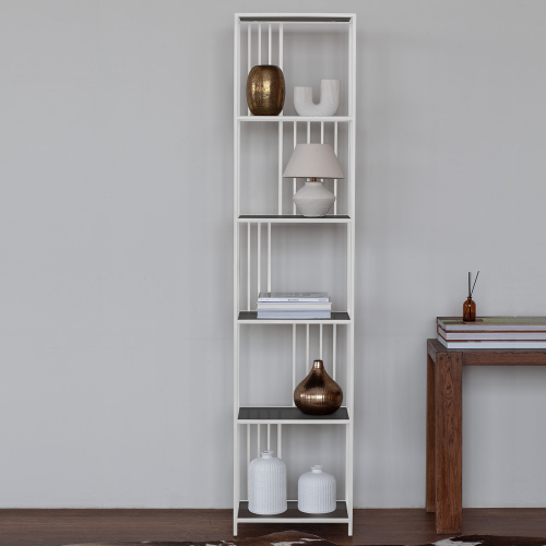 Стеллаж SOHO MINI, белый, тонированное стекло, 45*30*195
