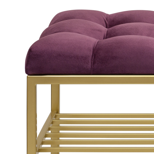 Обувница GARDA PLUS, золотая, Marsala, каретная стяжка, 85*40*52 фото 6