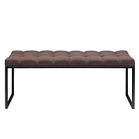 Банкетка ALBA, черная, Kashtan, каретная стяжка, 110*40*45