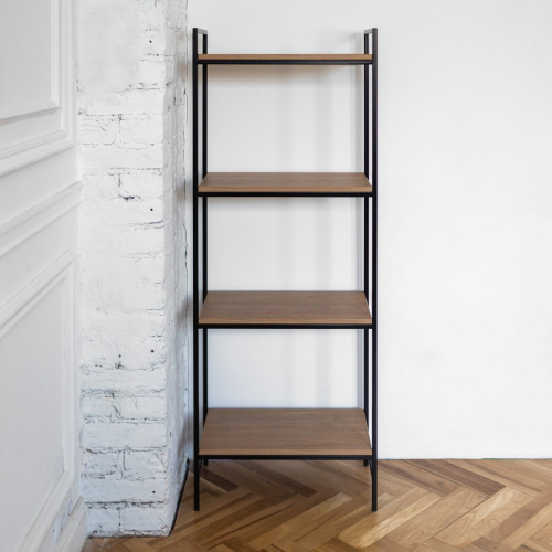 Стеллаж ALTO, черный, ЛДСП Робиния, 55*30*145 фото 3
