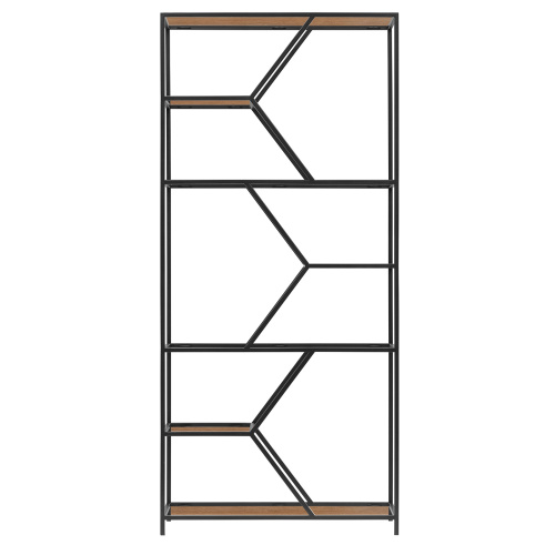 Стеллаж MALTA MINI, черный, ЛДСП Робиния, 80*30*175 фото 6