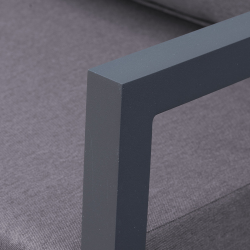 Кресло уличное MALTA, алюминий серый, коричневая рогожка 76*75*66 фото 10