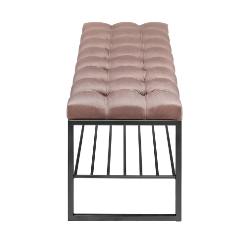 Банкетка RUBY, черная, Mocco, каретная стяжка, 110*40*45 фото 9