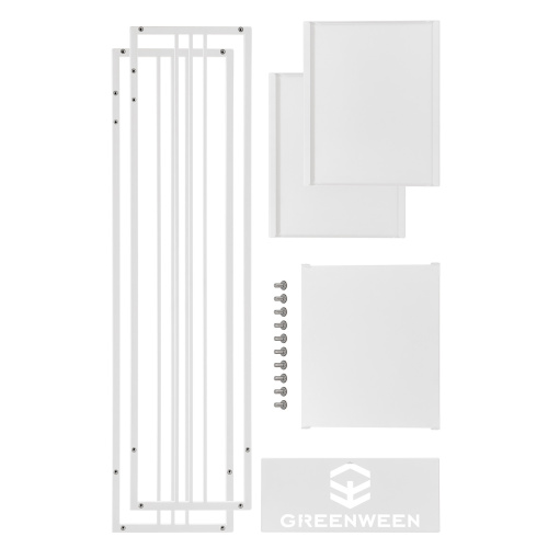 Дровница CAPRI MINI с полкой, белая, столешница металл, 40*30*118 фото 12