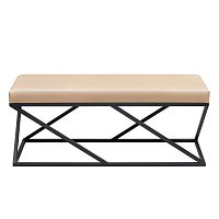 Банкетка ZUMA, черная, экокожа Light Beige, 110*40*45