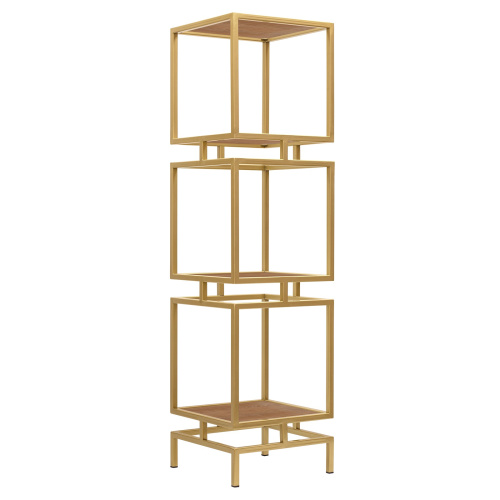 Стеллаж CUBIC-3, золотой, ЛДСП Робиния