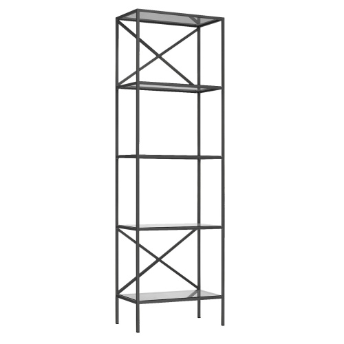 Стеллаж KARIN, черный, стекло