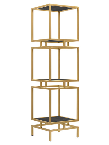 Стеллаж CUBIC-3, золотой, керамика Antracite, 40*40*150,5 фото 4