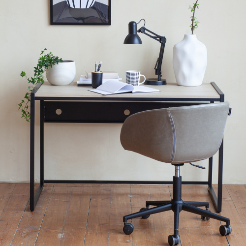 Стол письменный Rimini, черный, ЛДСП Дуб Натуральный, 120*65*75 фото 3