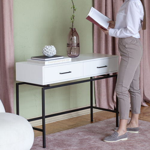 Консоль KARIN, черная, МДФ SNOW WHITE, 110*40*80 фото 2