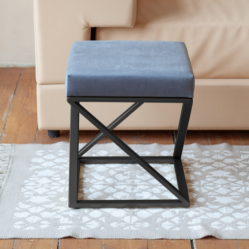 Пуф Chelsea, черный, Light Blue, 40*40*45 фото 6