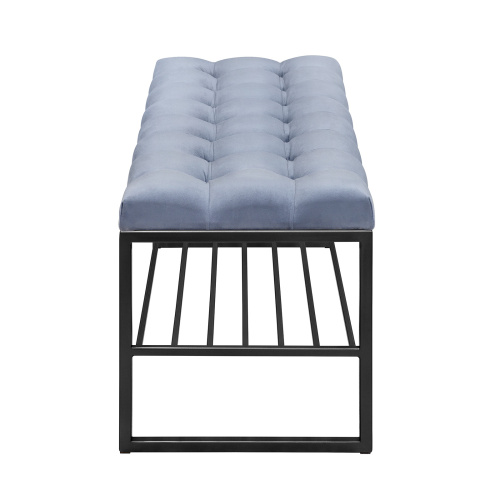 Банкетка RUBY, черная, Light Blue, каретная стяжка, 110*40*43,5 фото 3