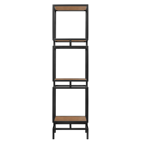 Стеллаж CUBIC-3, черный, ЛДСП Робиния, 40*40*150,5 фото 4