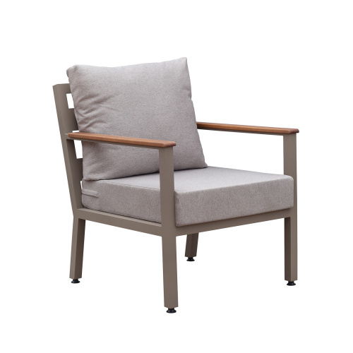 Кресло уличное SANTORINI, алюминий PECAN, рогожка BAHAMA ASH, дерево фото 9