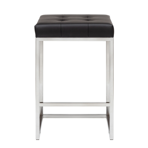 Стул полубарный SOHO, н/ж сталь, экокожа Black фото 5