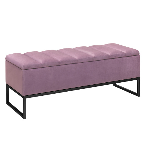 Банкетка CUBE, с ящиком для хранения, черная, Dusty Pink, Bulon, 110*40*43,5 фото 2