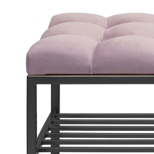 Обувница GARDA PLUS, черная, Dusty Pink, каретная стяжка, 85*40*52 фото 6