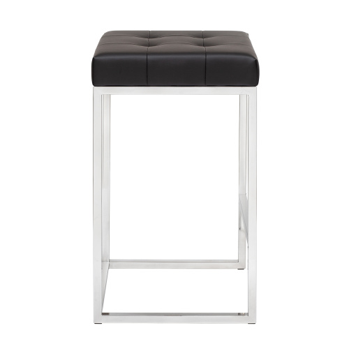 Стул полубарный SOHO, н/ж сталь, экокожа Black фото 6