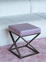 Пуф Chelsea, черный, Dusty Pink, 40*40*45