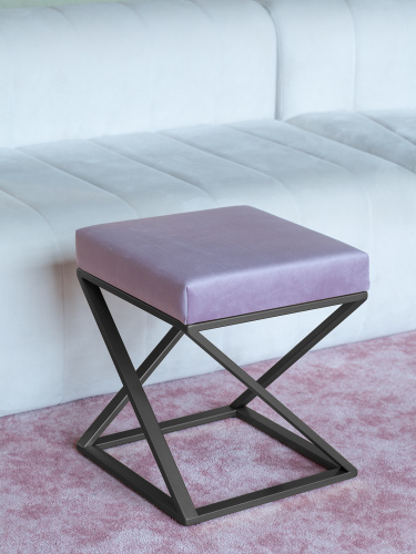 Пуф Chelsea, черный, Dusty Pink, 40*40*45