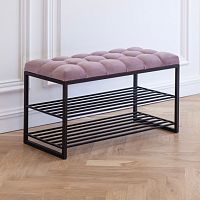 Обувница GARDA, черный, Dusty Pink, каретная стяжка, 85*40*52