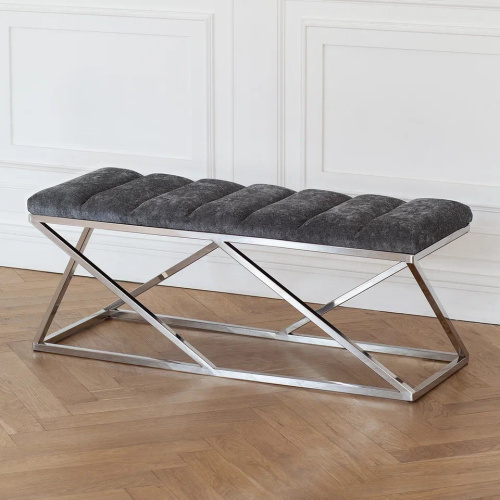 Банкетка ZUMA, н/ж сталь, Steel Grey, Bulon, 110*40*43,5 фото 2