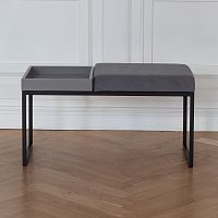 Банкетка ALBA BOX, черная, Light Blue, GreyBox, 85*40*45